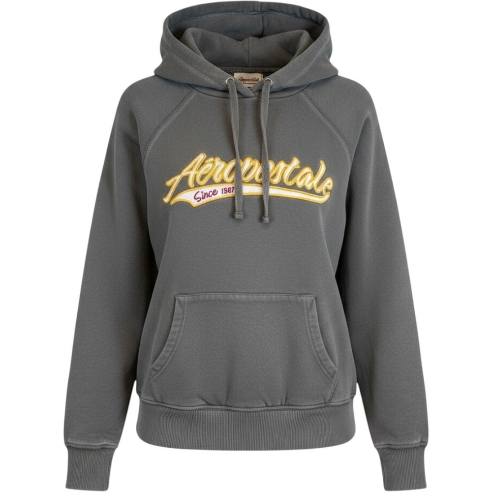 Kids Aeropostale Gray Hoodie Sweatshirt Since 1987‎ Graphic Pullover Kids Size M